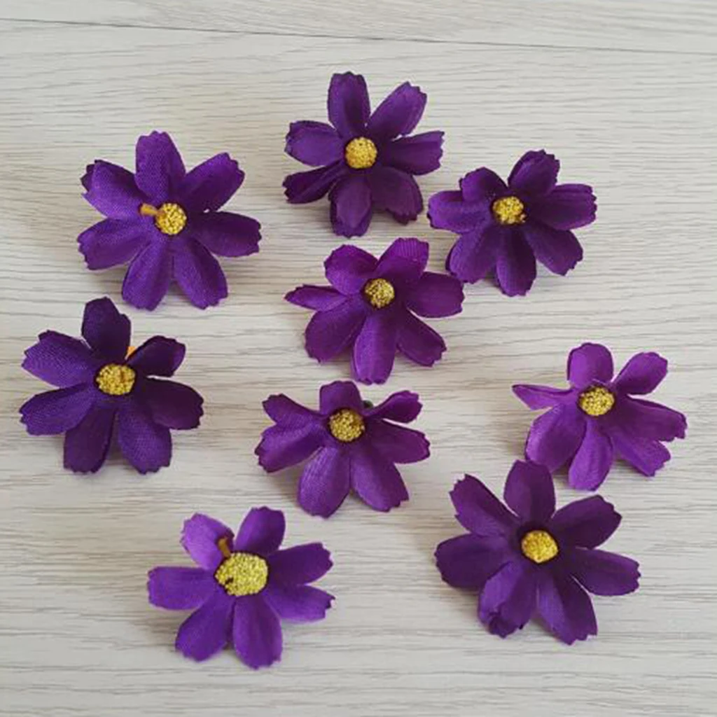 10Pcs Vivid Artificial Daisy Flowers Faux Flower Heads DIY Bouquet Floral Decor