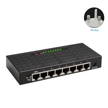 

Mini Portable Easy Install Office Adapter Home 8 Port 10/100 Mbps Practical Metal Network Switch Fast Ethernet LAN Desktop
