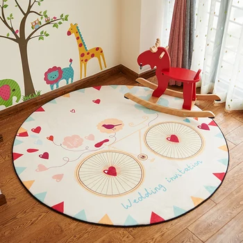 

5 Styles Lovely Cartoon Round Carpet Size 80/100/120/150CM Parlor Living Room Mats Bath Rugs Children Kids Bedroom Chair Carpet