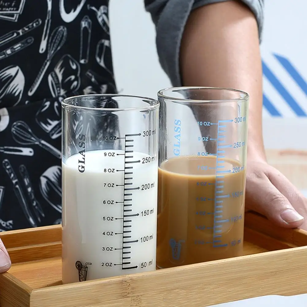 Glass Measuring milk Cup With Scale Supplies Espresso Glass Ounce Cup Kitchen Measure Tool mug