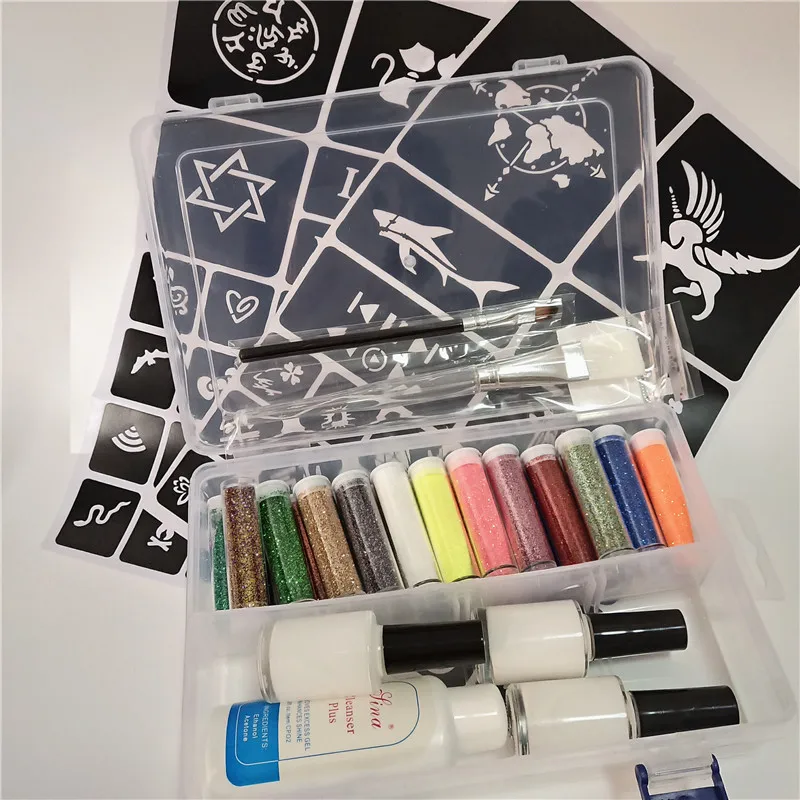 24 Colors Diamond Glitter Powder for Temporary Tattoo Kids Face Body DIY Painting Decorate Nail Phone Case Art