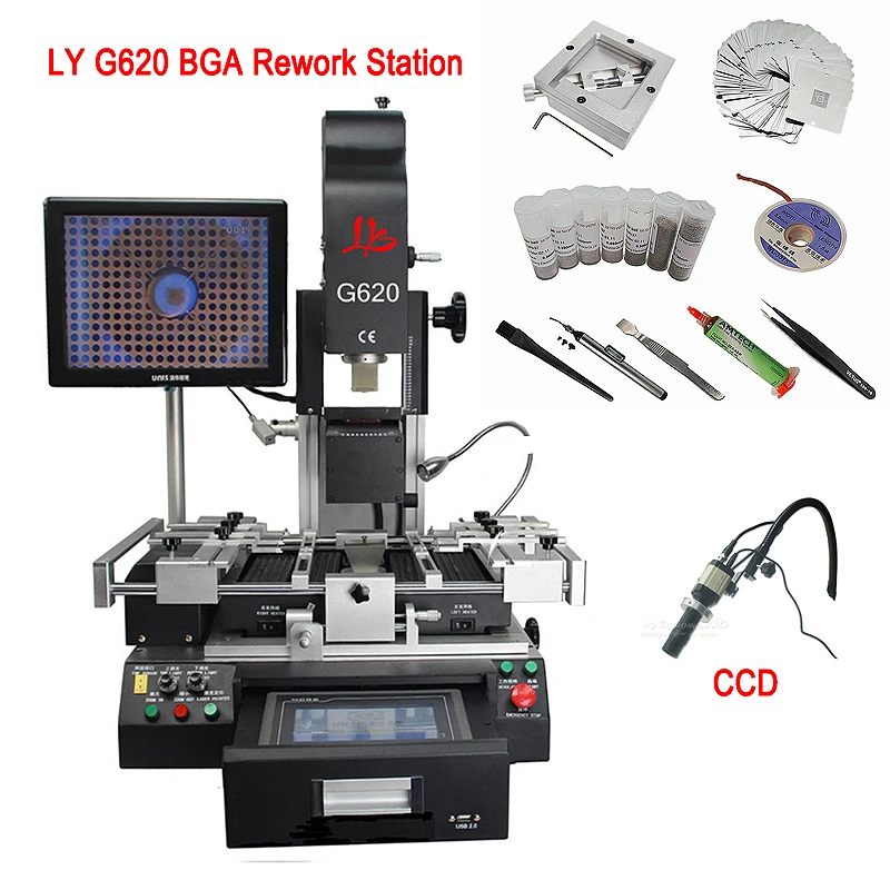 Optical align bga rework station LY G620 touch screen drawer design BGA reballing station 5300W with CCD reballing kit G700 G720 afbeelding
