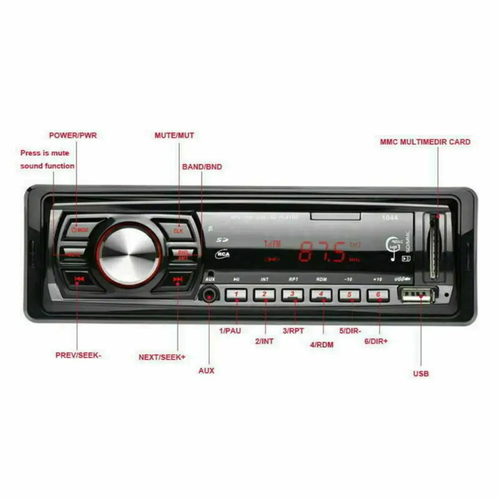 Автомагнитола Автомобильный MP3-плеер Hands-Free автомобильный fm-радио Mp3 с Usb/Aux интерфейсом Автомобильный MP3-плеер автозапчасти