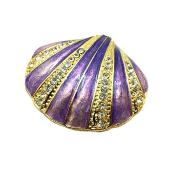 

Hinged Trinket Box For Girls Handmade Shell Trinket Boxes Decorated for Women N0HE