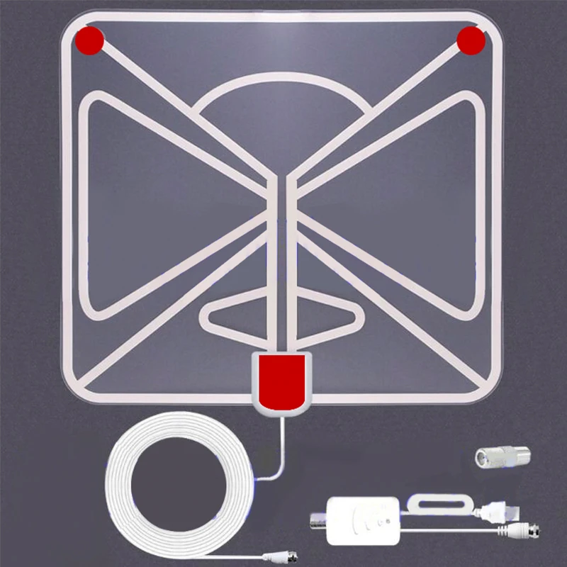 

HDTV032 Indoor Digital Amplified TV Antennas 50 Miles Range with Amplifier TV Signals for 4K1080P HD Free Local TV Channels