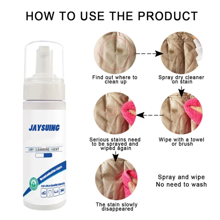 30/150/200ML Waterless Oil Stain Foam Cleansing Dirty Cloth Shoes Bag Hat Sofa Cleaner MYDING