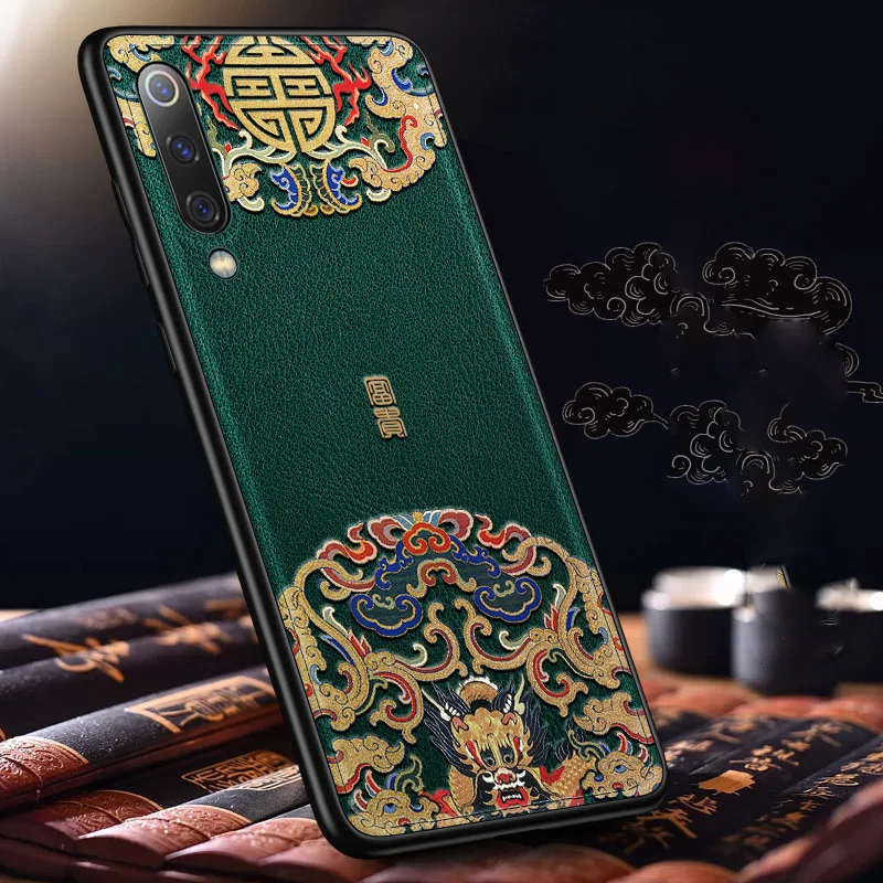 

Embossed Leather Back Cover For Xiaomi cc9/cc9e/mi 9/Xiaomi redmi note 7/note 7 pro Case Special China Style Phone Cases Aixuan