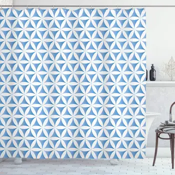 

Abstract Shower Curtain, Flower of Life Traditional Alchemy Disc Cosmos Meditation Pattern, Cloth Fabric Bathroom Decor Set with