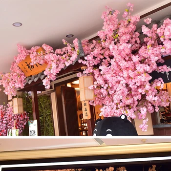 

1 pc Decorative DIY Wedding Cherry Blossoms Artificial Flowers for Party Home Sakura Plant Wall Photography Scene Layout