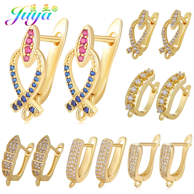 Juya DIY Gold/Silver Color Shvenzy Supplies Earwire Butterfly Earring Hooks Accessories For Needlework Trendy Earrings Making