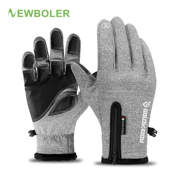 

NEWBOLER 2019 Winter Cycling Gloves Thermal Warm Windproof Sport Bike Gloves Full Finger Touch Screen Waterproof Bicycle Glove