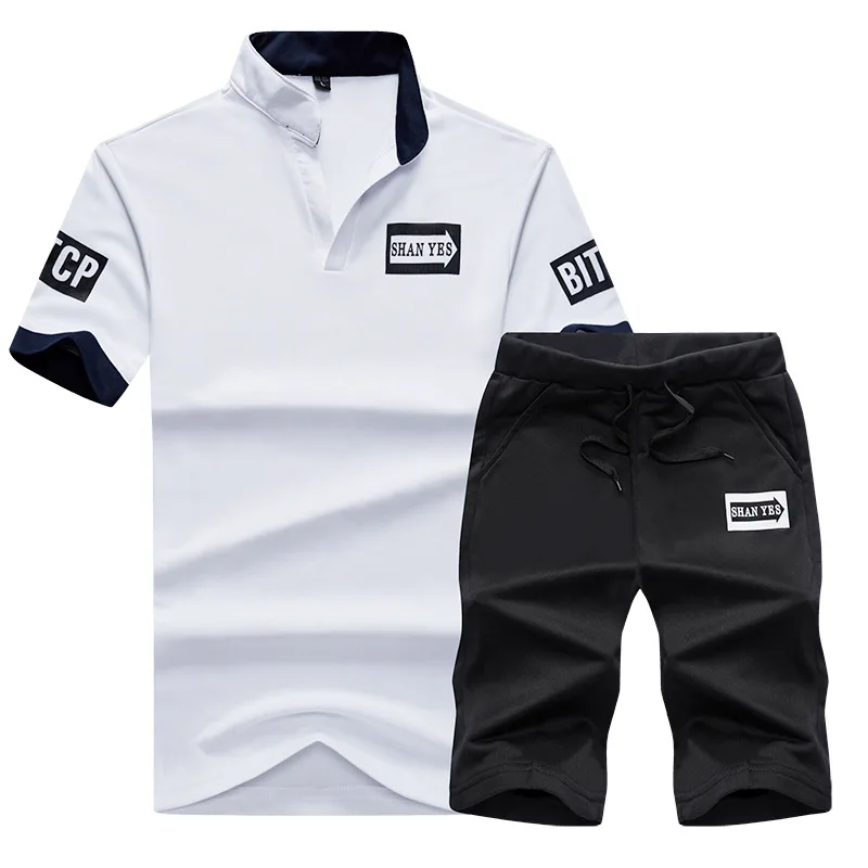 

Hot Selling Summer Short-sleeved Set Men 2019 New Style Casual Thin Xia T-shirt Clothes Students MEN'S T-shirt
