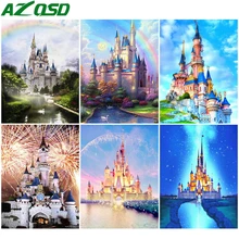 AZQSD Diamond Painting Full Square Castle Embroidery Landscape Mosaic 5d Handicrafts Wall Art Gift Rhinestones Home Decor