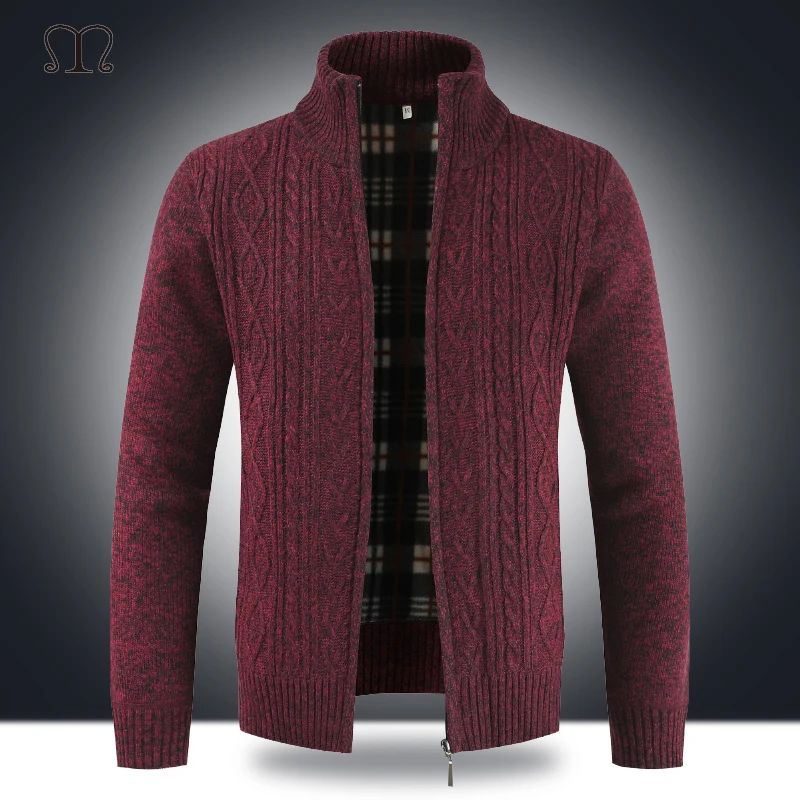 

Fashion Sweater Men Winter Jacket 2019 Brand Zipper Knitted Thick Wool Coats Male Solid Casual Knitwear Mens Pull Homme M-3XL
