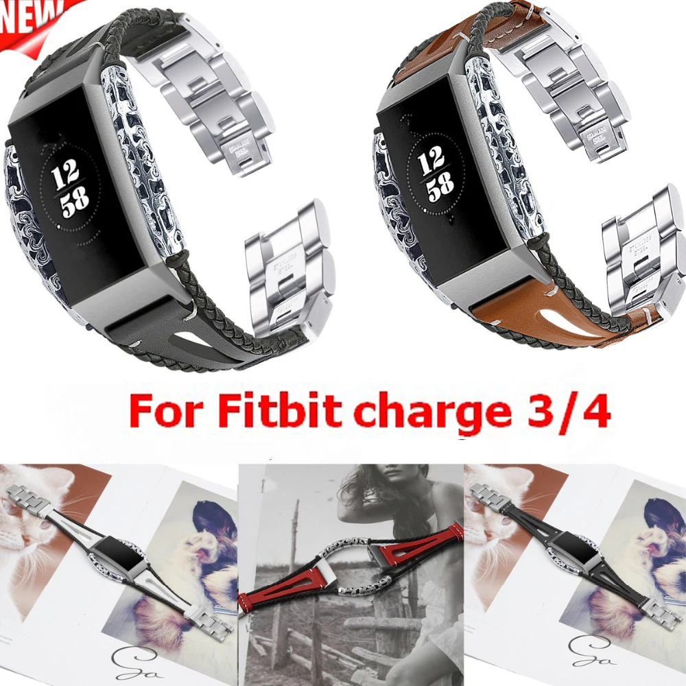 Сменные браслеты COMLYO для Fitbit Charge 4 ремешок из натуральной кожи фитнес-браслета 3 |