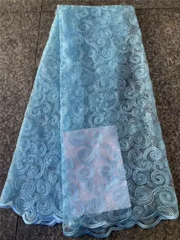 

Lace Fabric for Dresses Latest Nigerian French Tulle Lace with Sequin High Quality African Sequins Lace Fabric FJYuan45