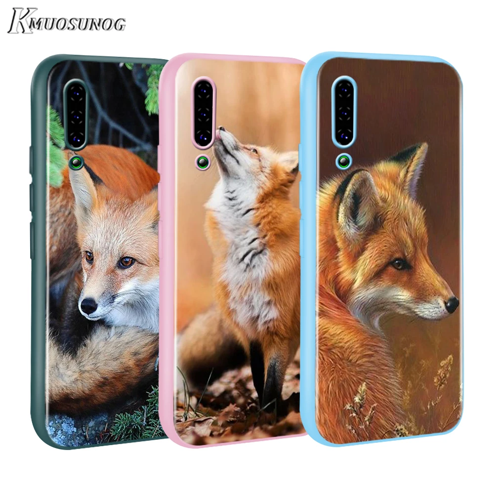 

lovely Animal Fox Baseus Candy Color Cover for Xiaomi Mi NOTE 10 9 8 Pro 9T SE A1 A2 A3 CC9 SE Lite F1 Phone Case