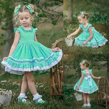 

Emmababy Newborn Kids Girls Baby Princess Dress Sleeveless Lace Patchwork Pageant Party Bow Tutu Dresses Summer