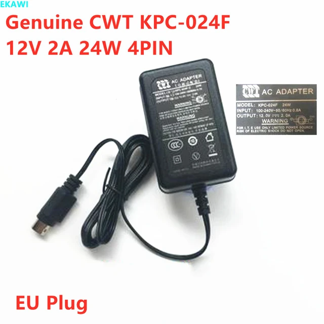 Genuine EU CWT KPC-024F 12V 2A 24W 4PIN MOSO MSA-C2000IC12.0-24P-DE AC