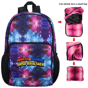 

Fashion Leisure Mario & Sonic Printed Boys Girls Teenagers Convenient Backpack Folded Travel Backpack