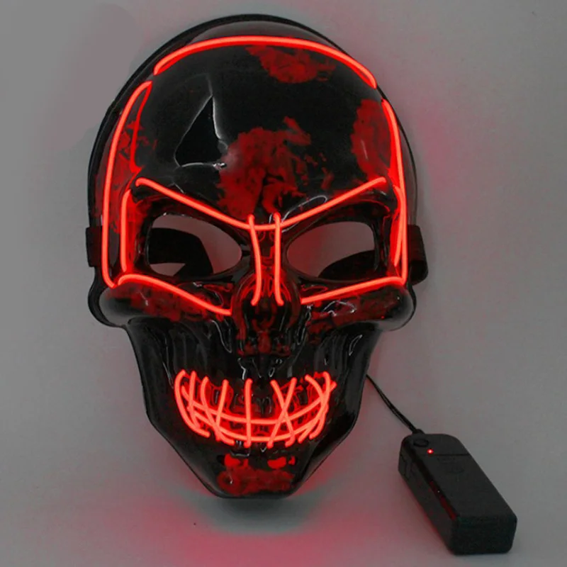 Хэллоуин СВЕТОДИОДНАЯ светящаяся маска на Хеллоуин реквизит светящаяся маска маскарад Вечерние холодный свет маска