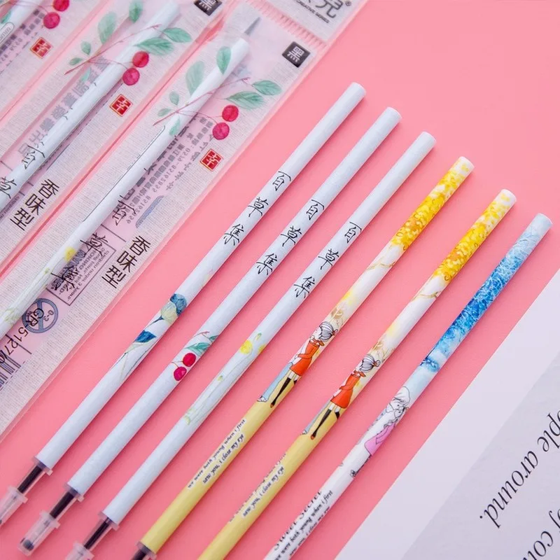 20 шт./партия одна Милая гелевая ручка с сердечником углеродистая черная 0 38 мм