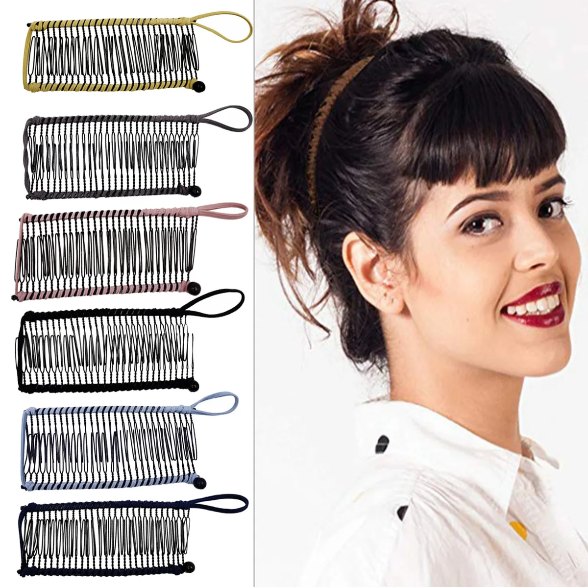 Vintage Banana Hair Clip Double Comb Hair Accessory Stretchable Banana Comb