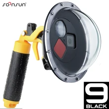 Soonsun 45m filtro comutável porta cúpula à prova dwaterproof água mergulho habitação caso + gatilho aperto para gopro hero 9 preto go pro 9 acessório