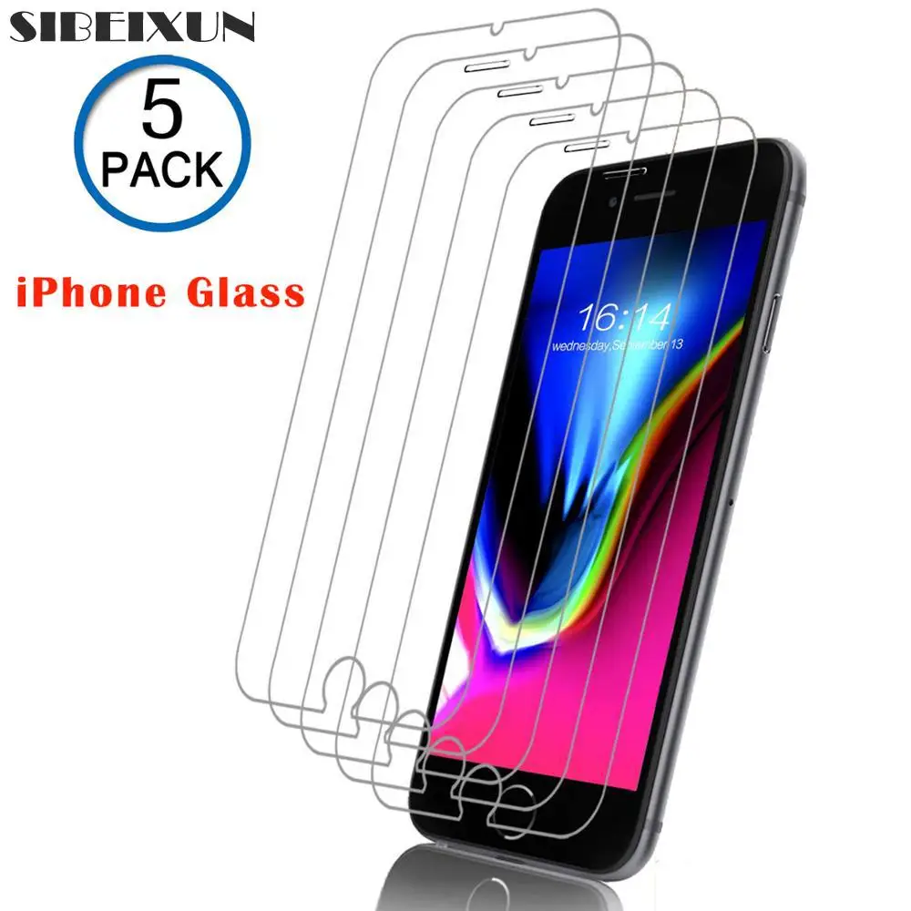 

6 7 8 Screen Protector Glass for iPhone 7 8 Plus X XR XS Max Tempered Glass for iPhone 4 5 5s 6 Plus Protection Window Film