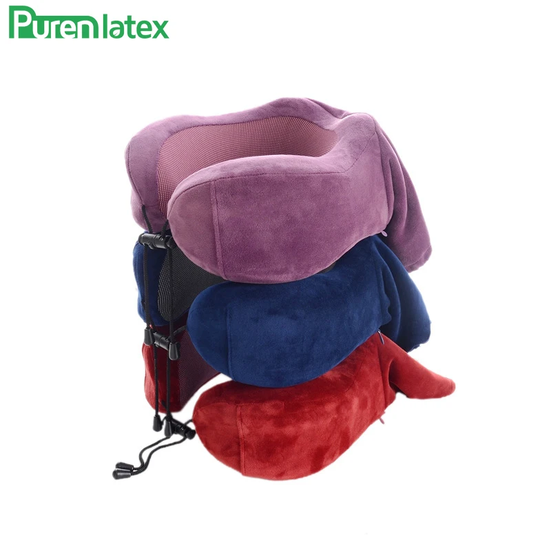 PurenLatex дорожная подушка для самолета пены памяти защиты шеи шейки Портативные подушки Поддержка подбородка медленное давление отскока