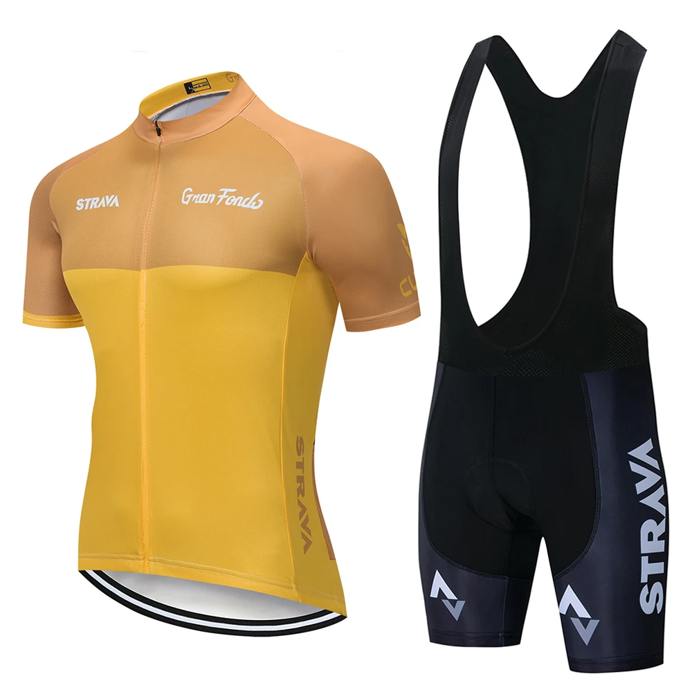 Новинка STRAVA pro team bike Велоспорт Джерси комплект с короткими рукавами одежда для велоспорта быстросохнущая спортивная одежда ciclismo - Цвет: 10