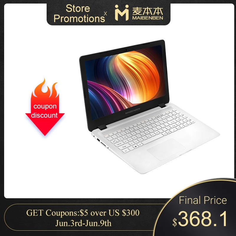 Ноутбук MAIBENBEN DaMai E527, 15,6 дюймовый экран для рекламы/Ryzen 5 2500U / DDR4 ram/PCI E SSD + HDD / Windows 10 / Silver White|Ноутбуки|   | АлиЭкспресс