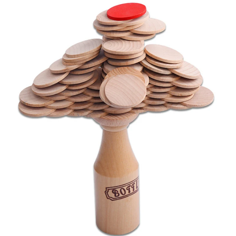 

Wooden Stacking Block Kids Bottle Challenge Puzzle Toy Bar Club Cheering Game Mental Props