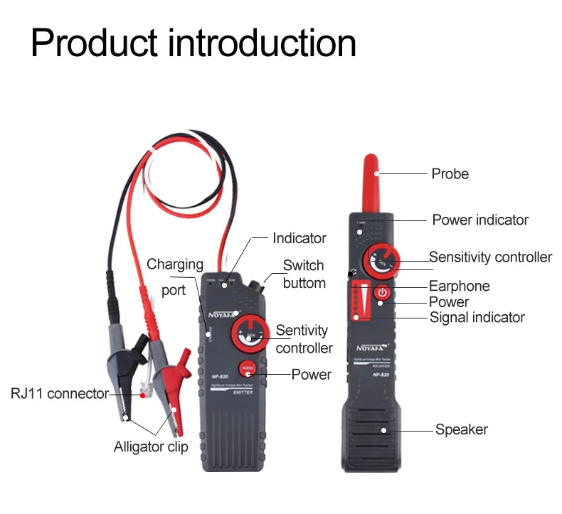 NOYAFA NF-820 underground wire locator locating the ceiling or in wall Wires Tracker Toner LAN Network Cable tester Line Finder