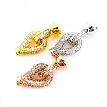 

Copper Clasps 18K Gold plated DIY Pearls Jewelry Fittings Fastener Connector Clasps For DIY Gems Pearls Necklace Bracelet Clasp