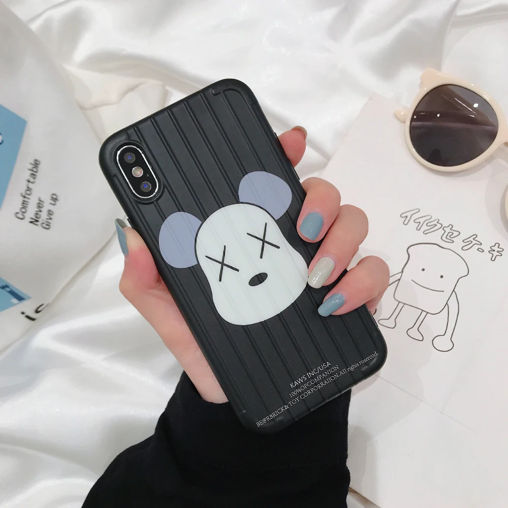 10 шт. милый защитный мягкий чехол из ТПУ для iPhone 8 7 Plus матовый чехол для задней панели iPhone X XS Max XR панели телефона с рисунком Capas