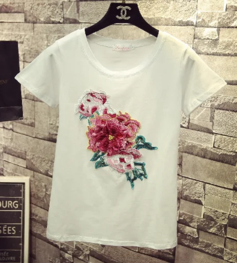 pink flower tee Gloria джинсовые шорты для женщин Летние Вышитые пионы цветок тонкие джинсовые шорты средняя талия теплые брюки студенческие шорты Уличная - Цвет: pink flower tee