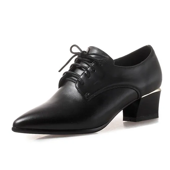 Г., весенние модные женские туфли на высоком каблуке с острым носком на шнуровке женская повседневная обувь из искусственной кожи женская обувь черного и красного цвета
