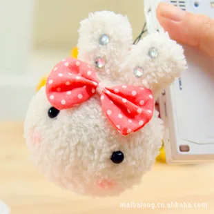 Super Cute Furry Rouge fan tuan tu Stuffed Toy Pendant Bow Headscarf Bunny Mobile Phone Charm