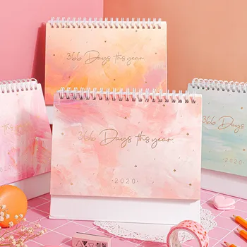 

Star Color Series 2020 Bronzing Desk Calendar Daily Schedule Planner Desktop Note Coil Calendar 2020.01-2020.12