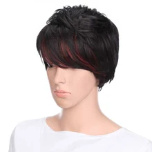 GRES женские короткие парики, черные парики для волос, боковая часть для женщин, синтетические волосы, высокотемпературное волокно