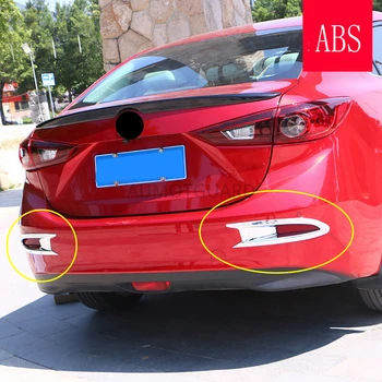 

Auto Accessories Fit for Mazda 3 Axela 4-door Sedan 2014 2015 2016 ABS Chromed Rear Fog Light Trim Cover 2pcs