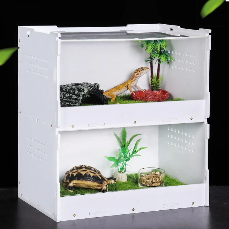 

Reptile breeding box Acrylic Transparent Horned Frog Spider Scorpion Gecko Incubator Tortoise Hermit Crab Crawling Pet Box