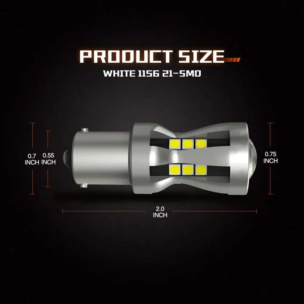 Zdatt 2 шт. автомобильный светильник 1156 светодиодный BA15S P21W светодиодный BAU15S PY21W BAY15D 1157 P21/5 Вт R5W 21 SMD 3030 авто лампы светодиодный 12 V-24 V