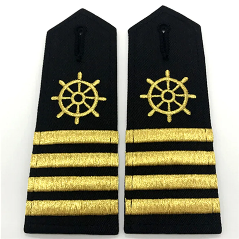 Navy Epaulette Shoulder Board Hard Maritime Shoulder Board Strap Sailors Anchor Paddle Wheels Captain Epaulettes Rudder Propeller For Uniform Decoration