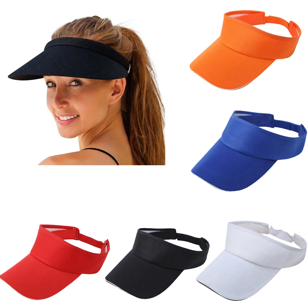Candy Color Visor Sun Hat Summer Cotton Anti UV Topless Sports Golf