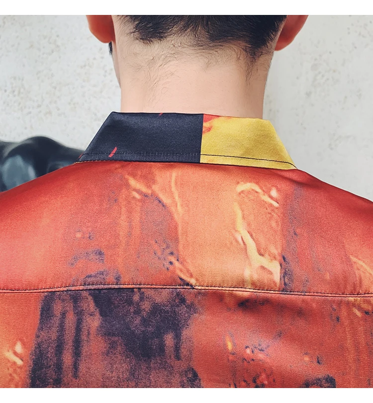 Высококачественная Мужская одежда Camisa Homem Осенняя рубашка, рубашка с принтом волка, мужская рубашка с длинными рукавами, Camisa Masculina