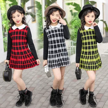 

Big Girls Long Sleeve Sweater Dress Kids Autumn Winter Knitted Clothes Children Spring Knitwear dresses girl Doll Collar Knits