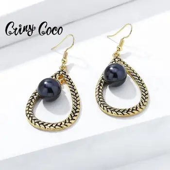 

Cring Coco Water Drop Earrings for Women Classic Big Geometric Gold Color Dangling Earring Holiday Jewelry Hawaiian Summer Girls
