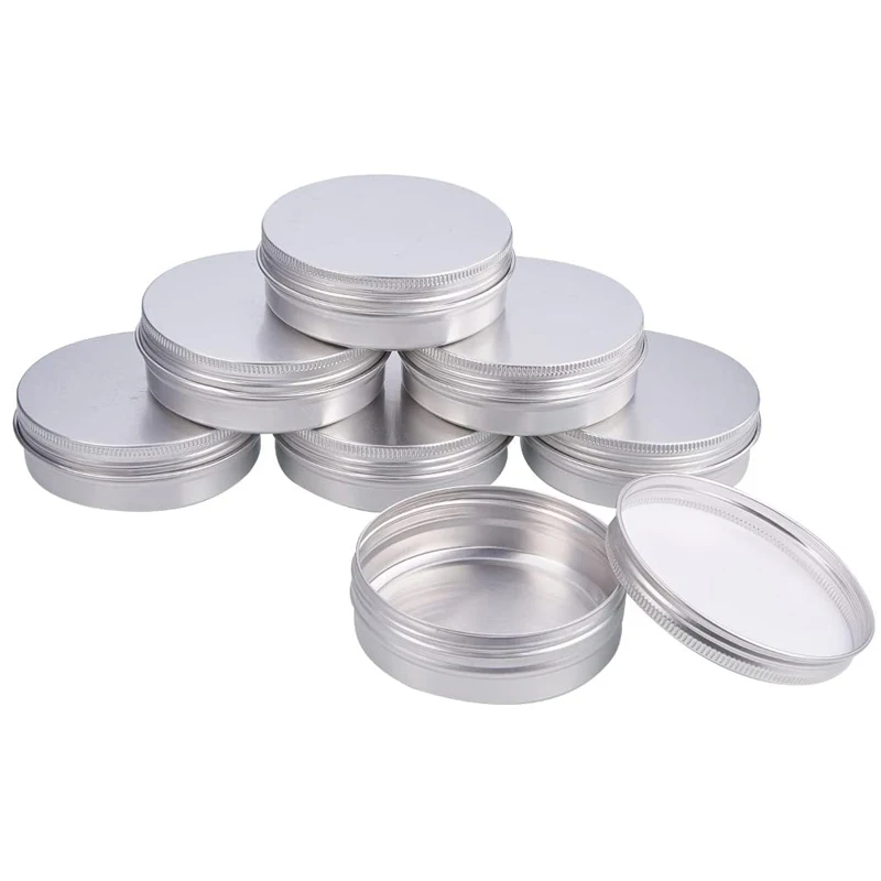 100g 알루미늄 주석 금속 캔 30 개, 립밤, 사탕, 보석, 차, DIY 공예용 나사 뚜껑이 있는 둥근 화장품 샘플 항아리